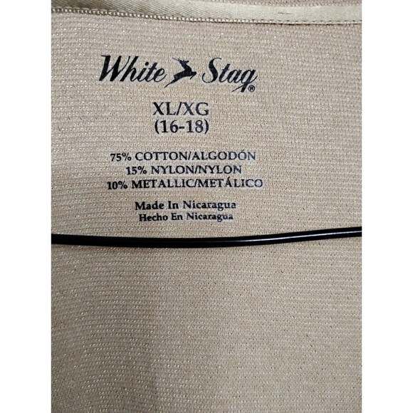 White Stag Sparkly Long Sleeve Cotton Blend Comfortable Top XL 16/18 - Picture 2 of 4